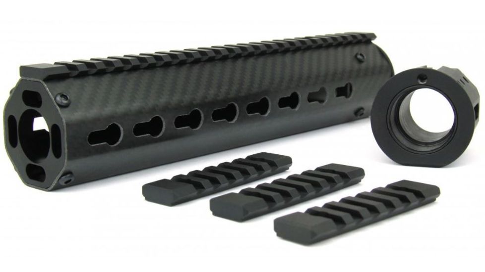 Tacfire 8 Angled AR-15 Carbon Fiber KeyMod Free Float Handguard, Black, 10in HG06-8A-10