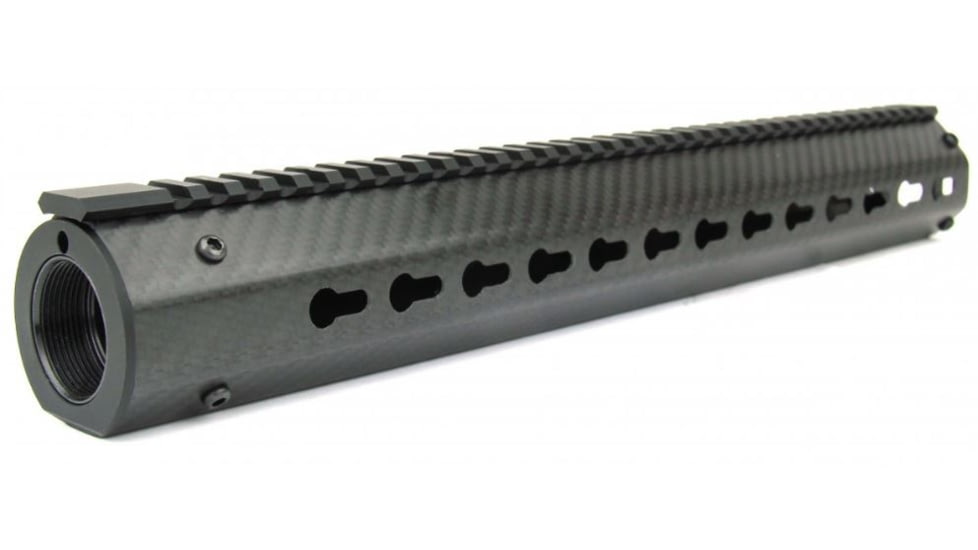 Tacfire 8 Angled AR-15 Carbon Fiber KeyMod Free Float Handguard, Black, 15in HG06-8A-15