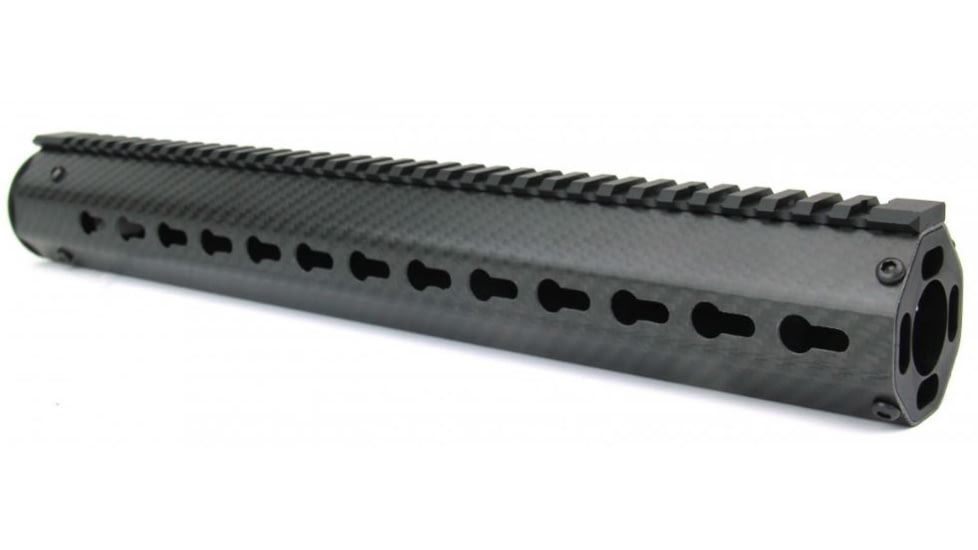 Tacfire 8 Angled AR-15 Carbon Fiber KeyMod Free Float Handguard, Black, 15in HG06-8A-15
