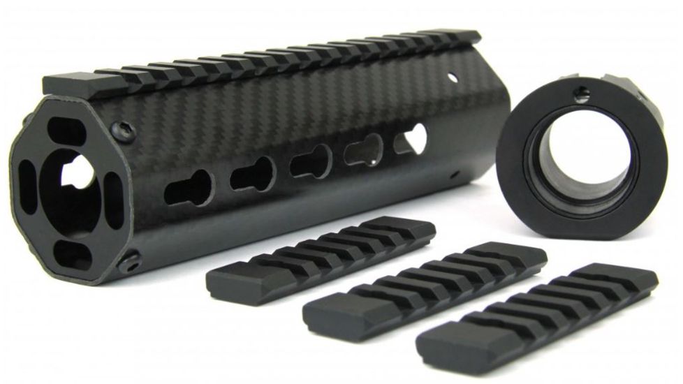 Tacfire 8 Angled AR-15 Carbon Fiber KeyMod Free Float Handguard, Black, 7in HG06-8A-7
