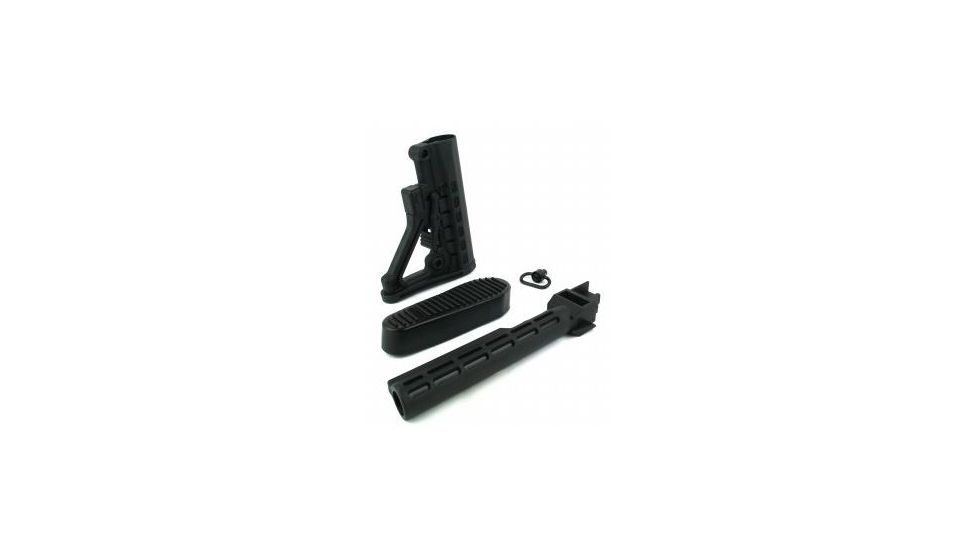 Tacfire AK 6 Position Stock Kit w/Buttpad, Black MAK007