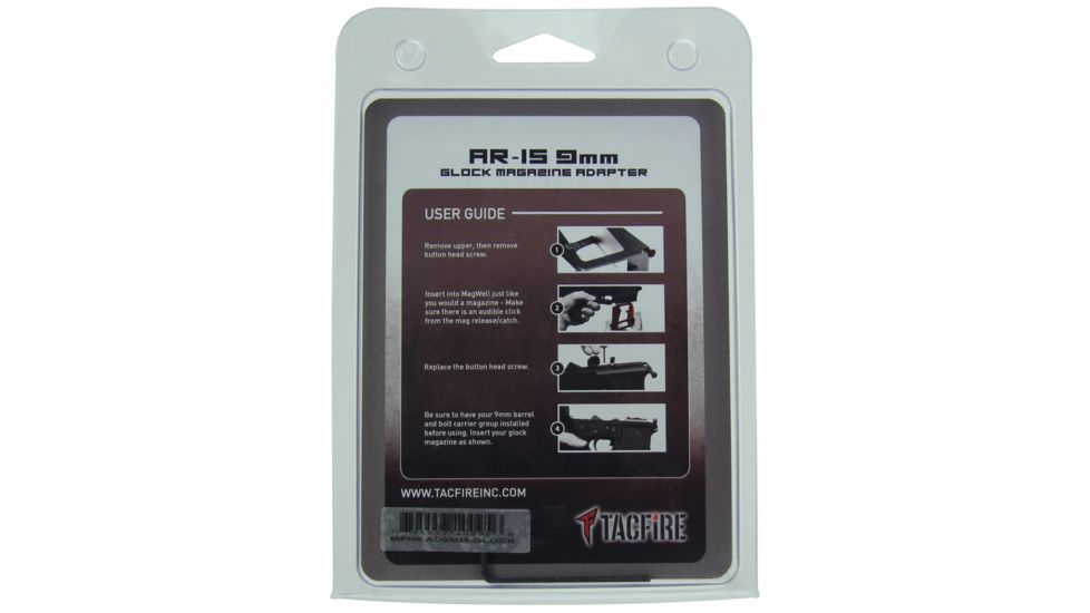 TacFire AR-15 Magazine Magwell Adapter, Glock, 9mm, Black AD9MM-GLOCK, EDEMO1