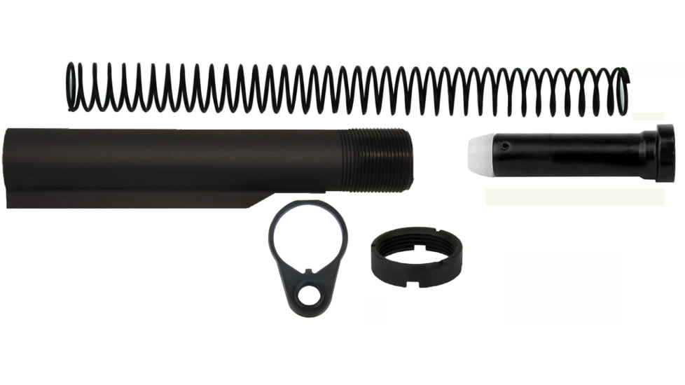 TacFire AR-15 Mil-Spec Buffer Tube Kit w/ QD End Plate, Black, Small, MAR047-D