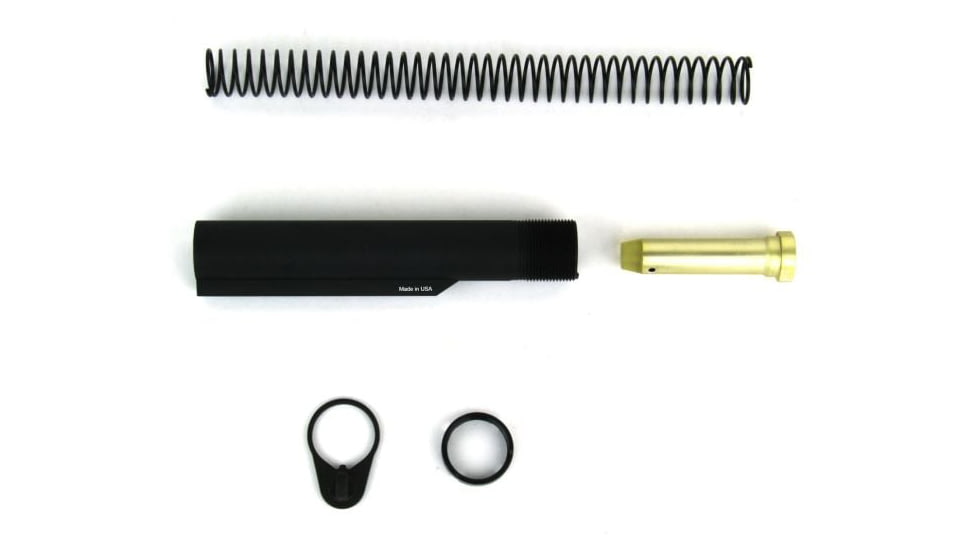 TacFire AR-15 Mil-Spec Buffer Tube Kit w/Vertical Sling Adapter/Ambidextrous, Black, Small, MAR047-C