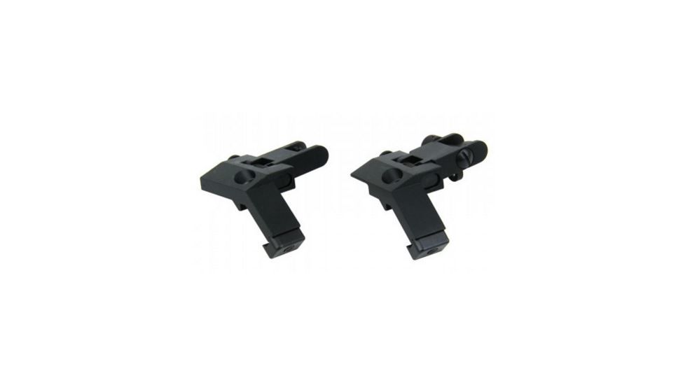 TacFire Offset Deployable Front and Rear Sight, 45 Degree Flip-Up/Spring Loaded, Black, IS003