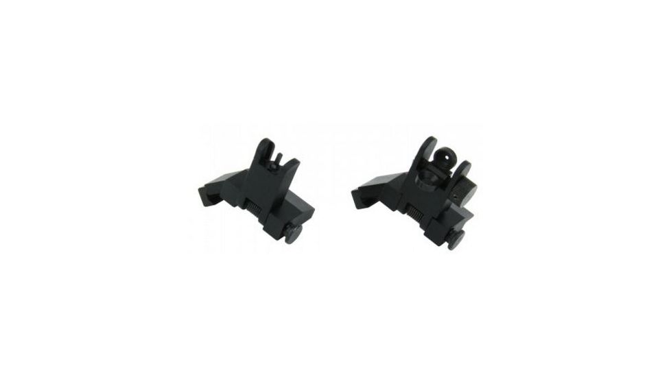 TacFire Offset Deployable Front and Rear Sight, 45 Degree Flip-Up/Spring Loaded, Black, IS003