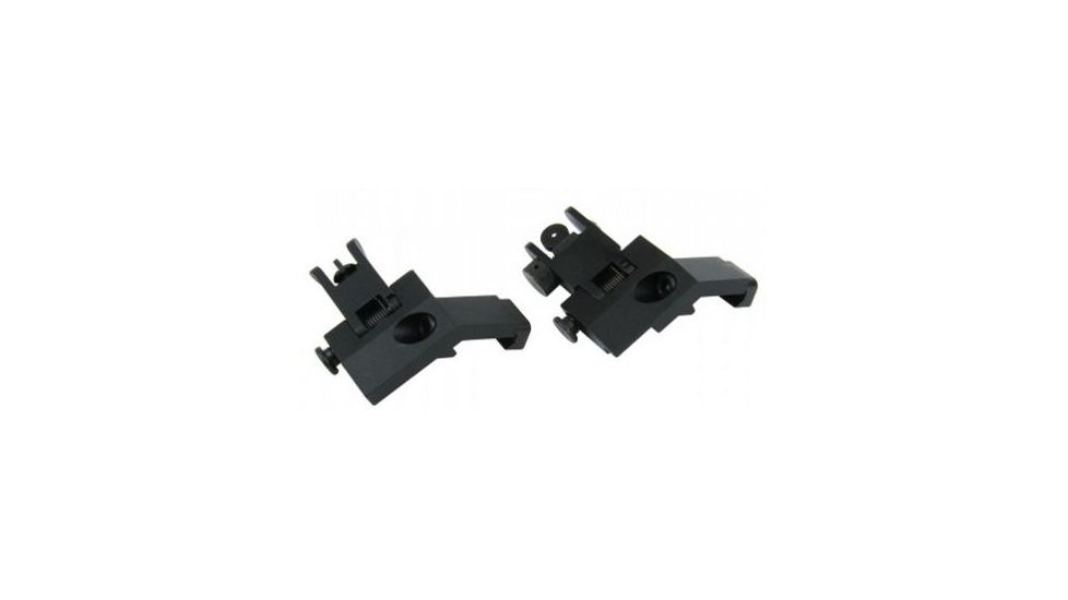 TacFire Offset Deployable Front and Rear Sight, 45 Degree Flip-Up/Spring Loaded, Black, IS003