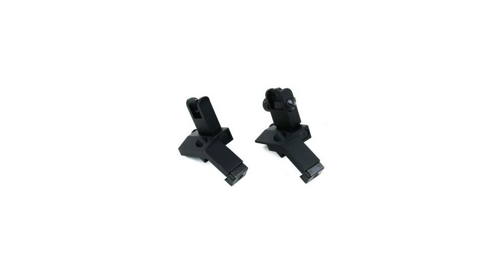 TacFire Offset Deployable Front and Rear Sight, 45 Degree Flip-Up/Spring Loaded, Black, IS003