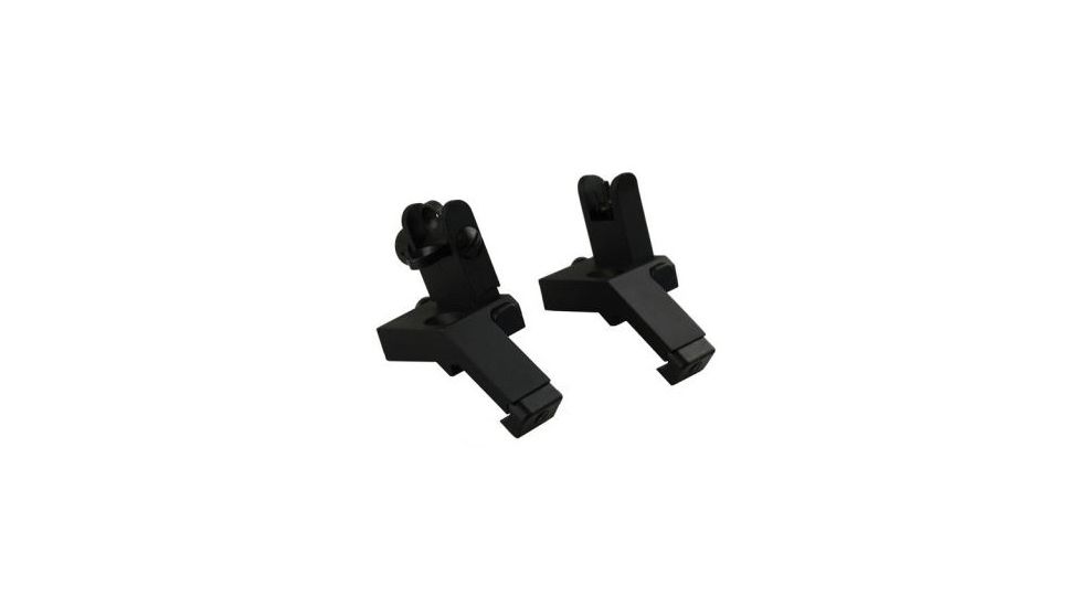 TacFire Offset Deployable Front and Rear Sight, 45 Degree Flip-Up/Spring Loaded, Black, IS003