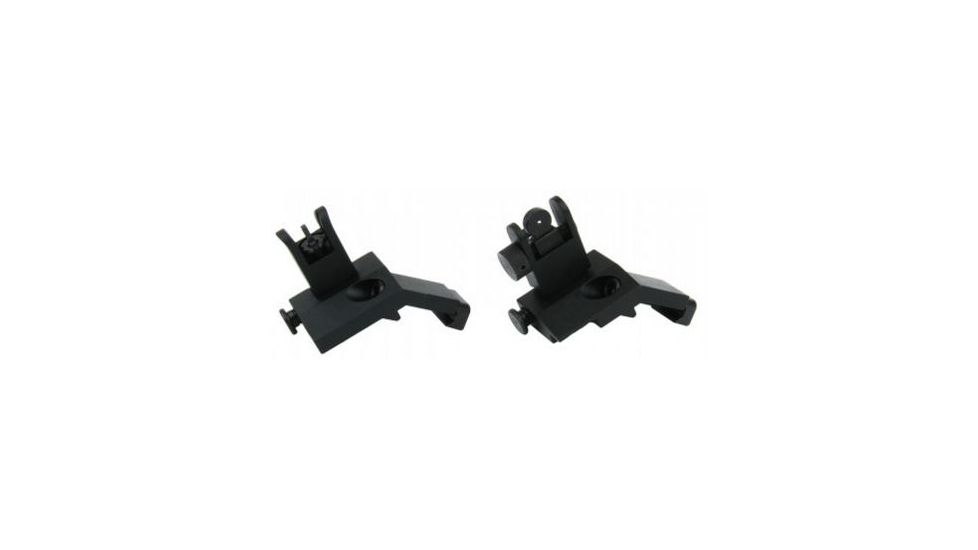 TacFire Offset Deployable Front and Rear Sight, 45 Degree Flip-Up/Spring Loaded, Black, IS003