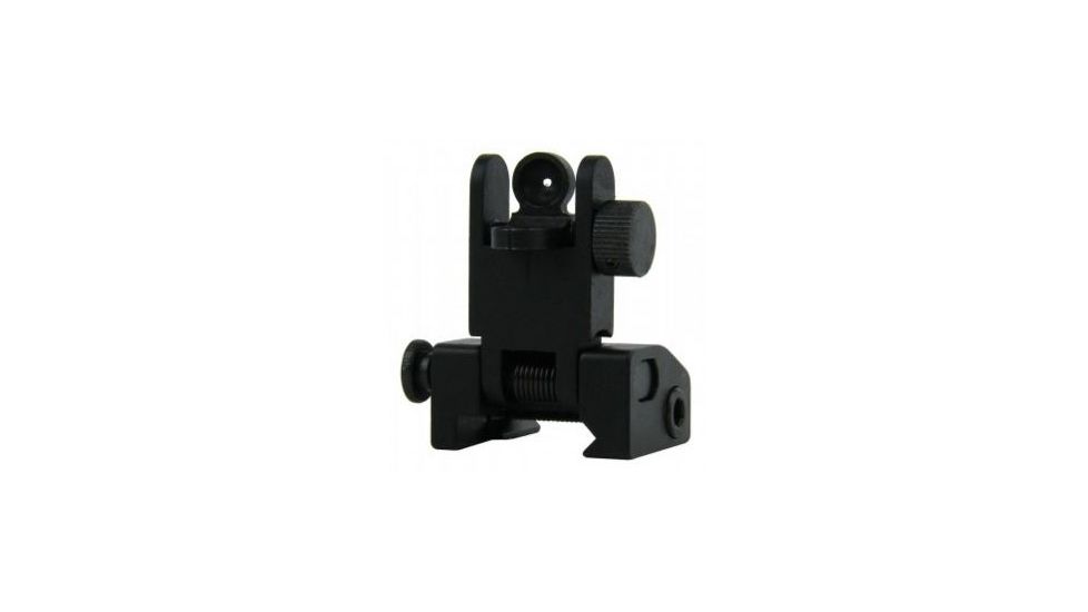 Tacfire AR Rear Flip-Up Iron Sight w/Dual Aperture/Spring-Loaded, Black IS007