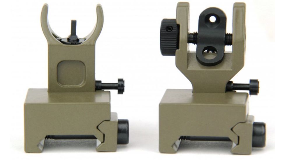 Tacfire AR Same Plane Flip-Up Iron Sight, Tan IS001-T