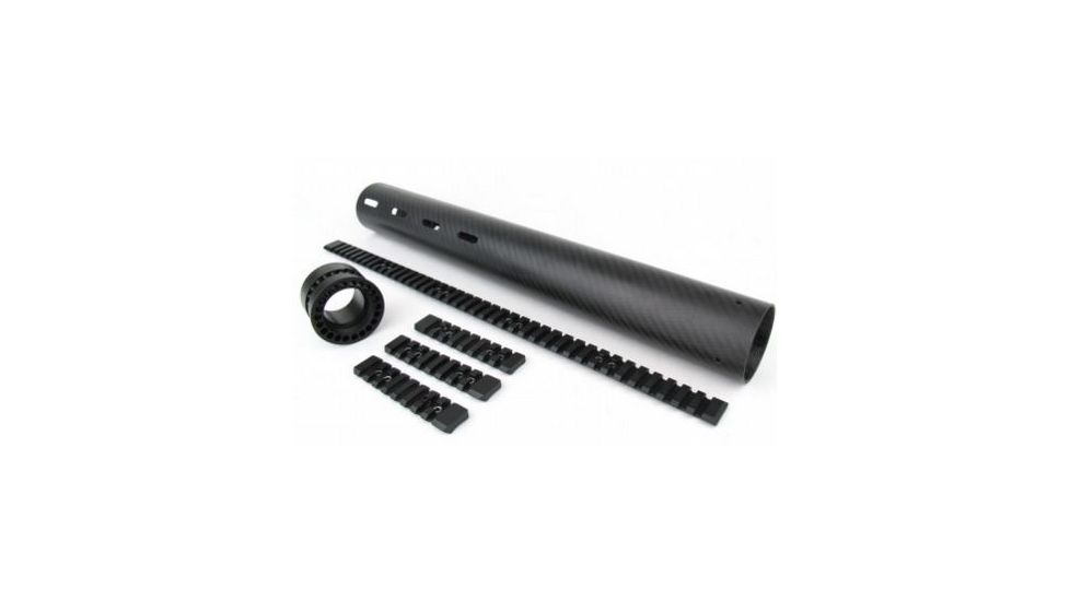 Tacfire AR10/.308 Carbon Fiber Free Float Hand Guard/Detachable Rails/Extended Length 16.5in, Black HG06-308-16.5