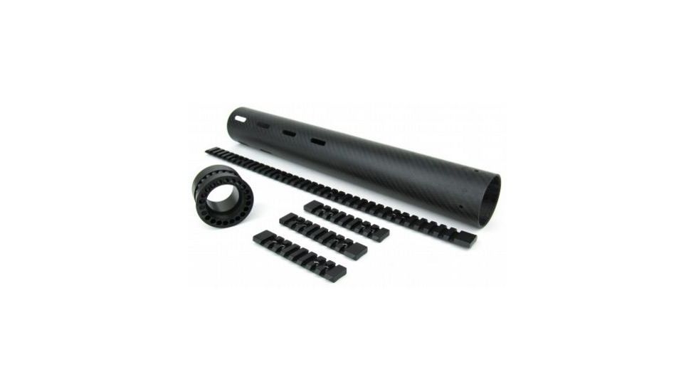 Tacfire AR10/.308 Carbon Fiber Free Float Hand Guard/Detachable Rails/Extended Length 16.5in, Black HG06-308-16.5