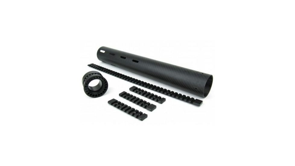 Tacfire AR10/.308 Carbon Fiber Free Float Hand Guard/Detachable Rails/Extra Length 15in, Black HG06-308-15