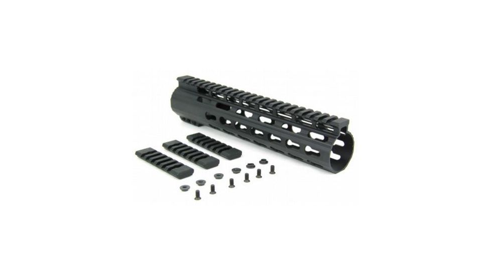 Tacfire AR10 Slim Keymod Free Float Clamp-On Style Hand Guard w/Detachable Rails/10in, Black HG02-308-10