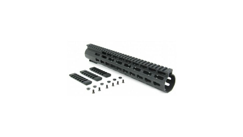 Tacfire AR10 Slim Keymod Free Float Clamp-On Style Hand Guard w/Detachable Rails/12in, Black HG02-308-12