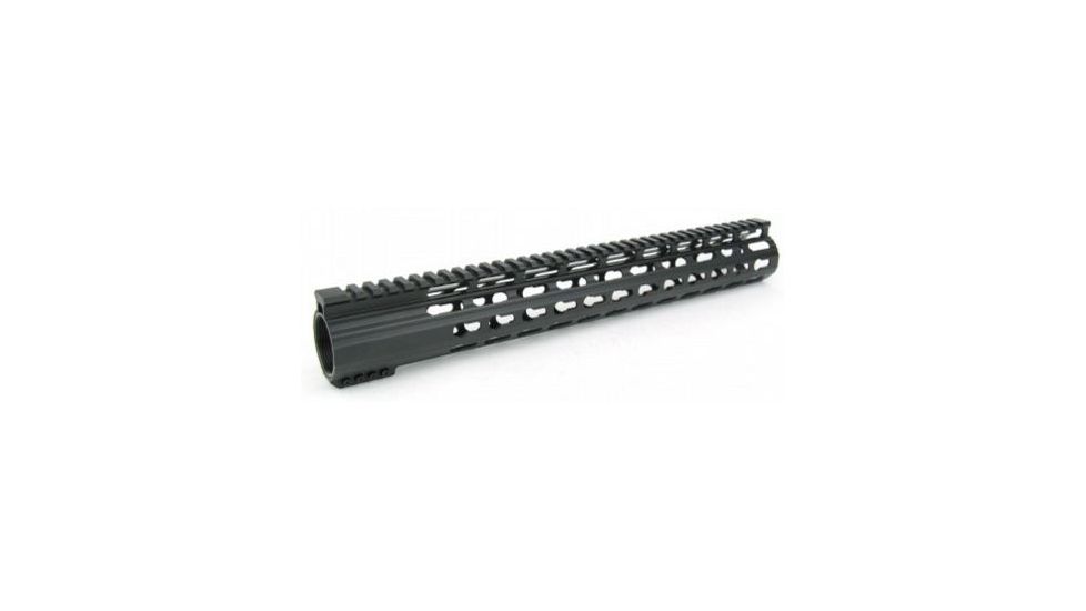 Tacfire AR10 Slim Keymod Free Float Clamp-On Style Hand Guard w/Detachable Rails/15in, Black HG02-308-15