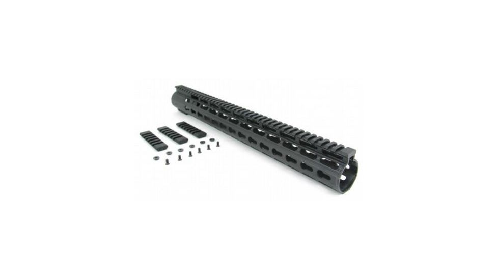 Tacfire AR10 Slim Keymod Free Float Clamp-On Style Hand Guard w/Detachable Rails/16.5in, Black HG02-308-16.5
