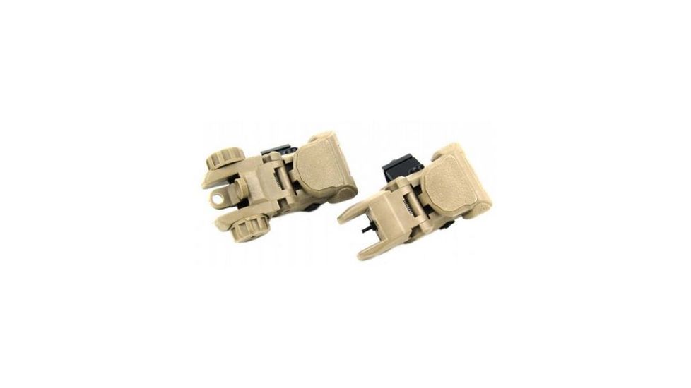 TacFire 45 Degree Offset Deployable Front and Rear Sight, Tan, IS008F-45