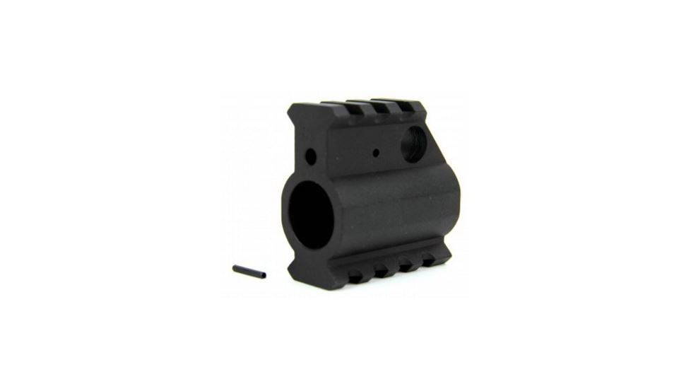 Tacfire AR15/.750 High Profile Gas Block/Mil-Spec/Alum. w/Pin &amp; Top/Bottom Rail, Black MAR003