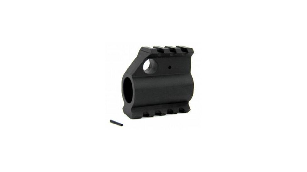 Tacfire AR15/.750 High Profile Gas Block/Mil-Spec/Alum. w/Pin &amp; Top/Bottom Rail, Black MAR003
