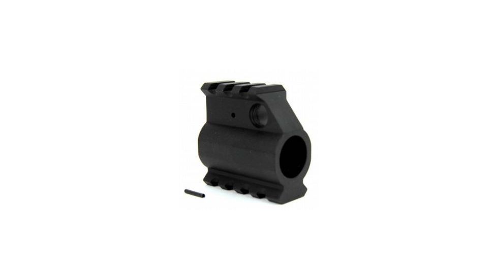 Tacfire AR15/.750 High Profile Gas Block/Mil-Spec/Alum. w/Pin &amp; Top/Bottom Rail, Black MAR003