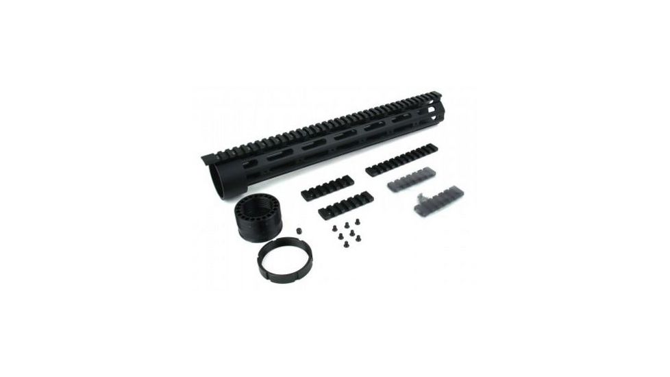 Tacfire AR15 Free Float Quad Rail/Detachable Rails/15in Extra Length, Black HG03-15