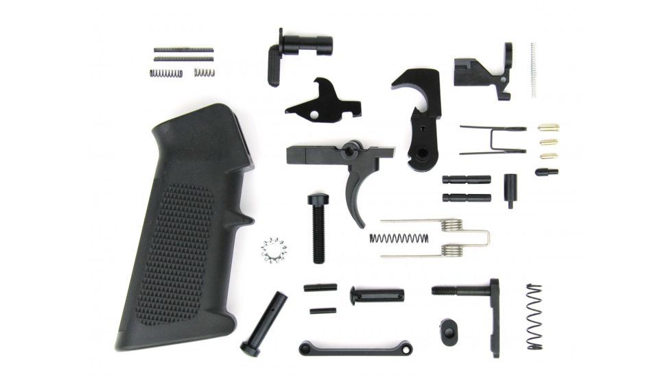 Tacfire AR15 Lower Parts Kit/A2 Grip, Black, LPK01-USA