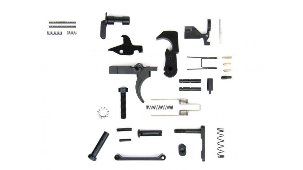 Tacfire AR15 Lower Parts Kit/No Grip Included, Black, LPKUSA-NG