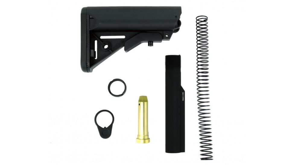 Tacfire AR15 Mil-Spec Buffer Tube Kit, 6 Position Premium Stock /QD Attachment, Black, MAR050-S