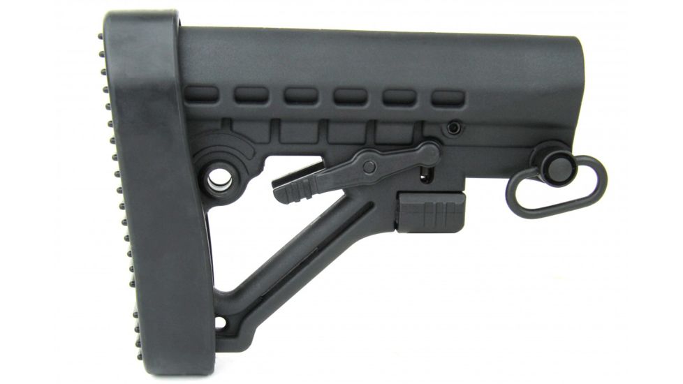 Tacfire AR15 Mil-Spec M4 Style 6-Position Stock W/QD Sling Swivel/Butt Pad, Black, MAR082-G