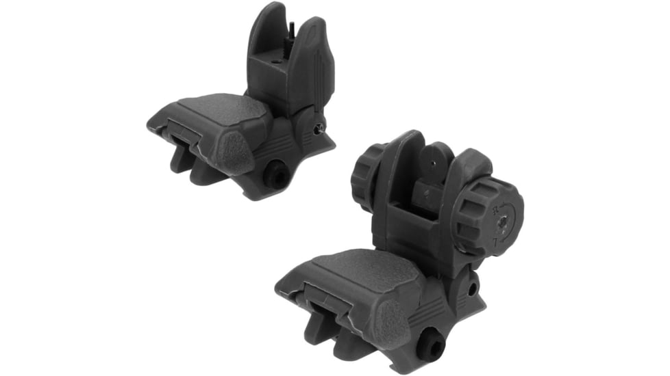 TacFire Same Plane Top Mounted Deployable Front and Rear Sight, Black, IS008B