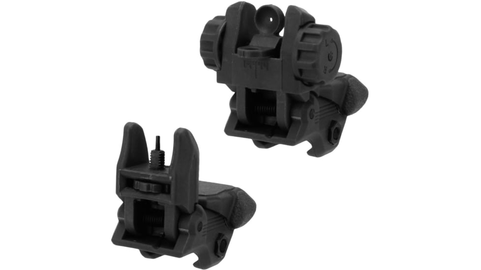 TacFire Same Plane Top Mounted Deployable Front and Rear Sight, Black, IS008B