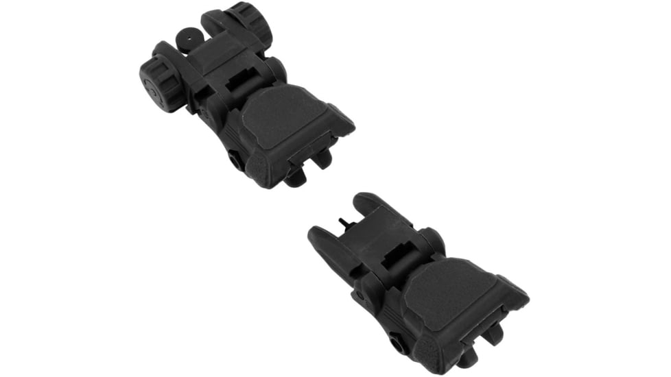 TacFire Same Plane Top Mounted Deployable Front and Rear Sight, Black, IS008B