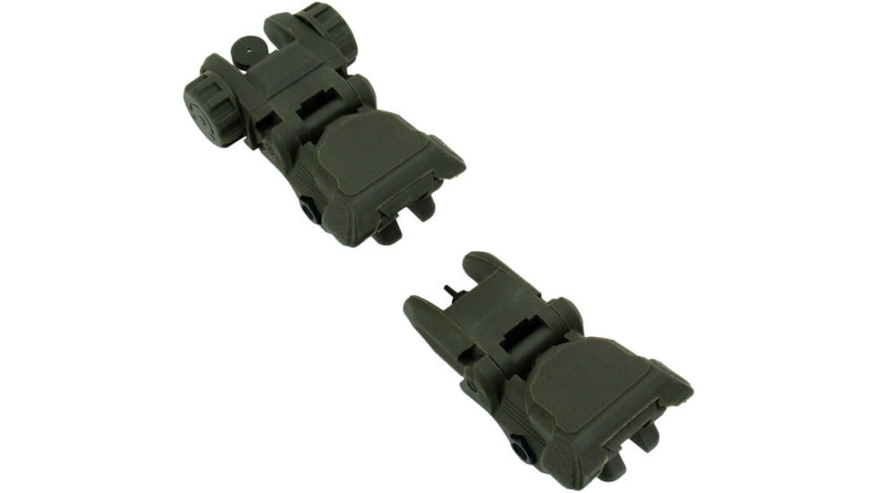 TacFire Same Plane Top Mounted Deployable Front and Rear Sight, Green, IS008OD