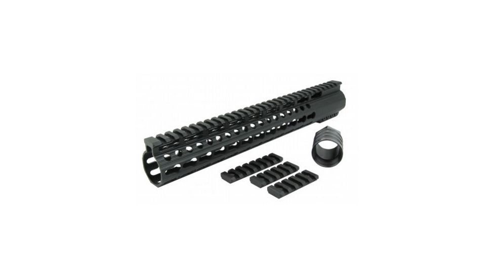 Tacfire AR15 Slim Keymod Free Float Clamp-On Style Hand Guard w/Detachable Rails/15in, Black HG02-15