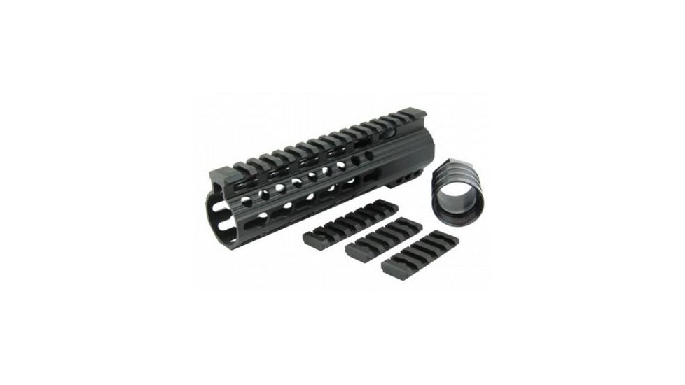 Tacfire AR15 Slim Keymod Free Float Clamp-On Style Hand Guard w/Detachable Rails/7in, Black HG02-7