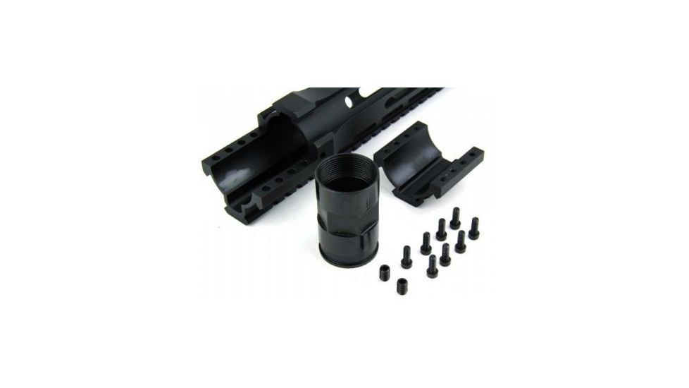 Tacfire AR15 Ultra-Slim Clamp-On Free Float Quad Rail 15in/Extra Length, Version 2, Black HG07-15