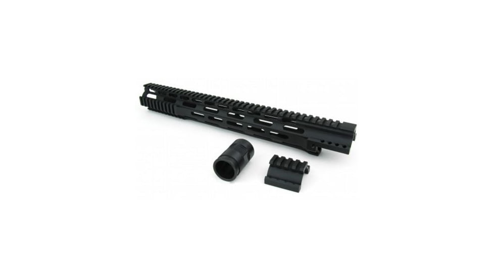 Tacfire AR15 Ultra-Slim Clamp-On Free Float Quad Rail 16.5in/Extended Length, Version 2, Black HG07-16.5