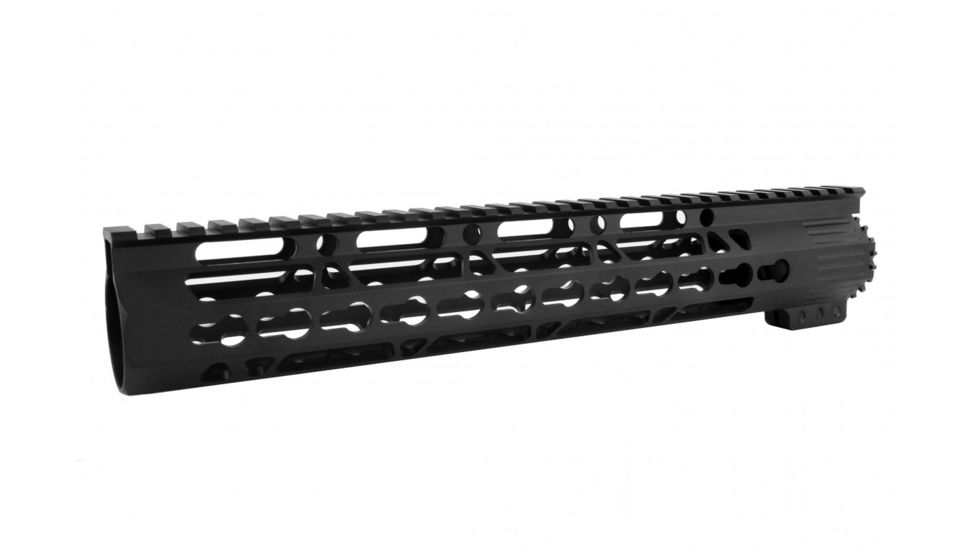 Tacfire AR15 Ultra Slim Clamp-on KeyMod Free Float Hand Guard w/Detachable Rails/GEN 2, Black, 12in, HG10-12