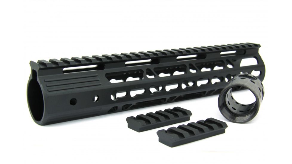 Tacfire AR15 Ultra Slim KeyMod Free Float Hand Guard w/Detachable Rails, Black, 10in, HG09-10