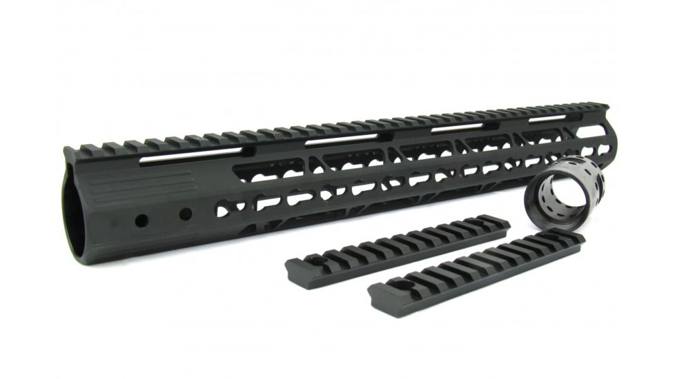 Tacfire AR15 Ultra Slim KeyMod Free Float Hand Guard w/Detachable Rails, Black, 12in, HG09-12, EDEMO1