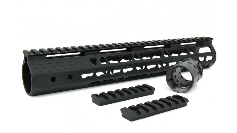Tacfire AR15 Ultra Slim KeyMod Free Float Hand Guard w/Detachable Rails, Black, 15in, HG09-15