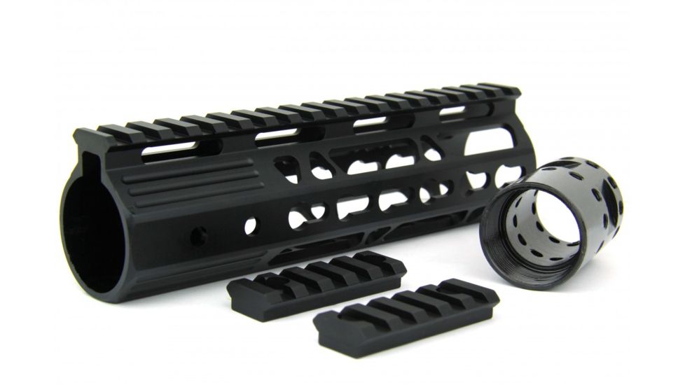 Tacfire AR15 Ultra Slim KeyMod Free Float Hand Guard w/Detachable Rails, Black, 7in, HG09-7