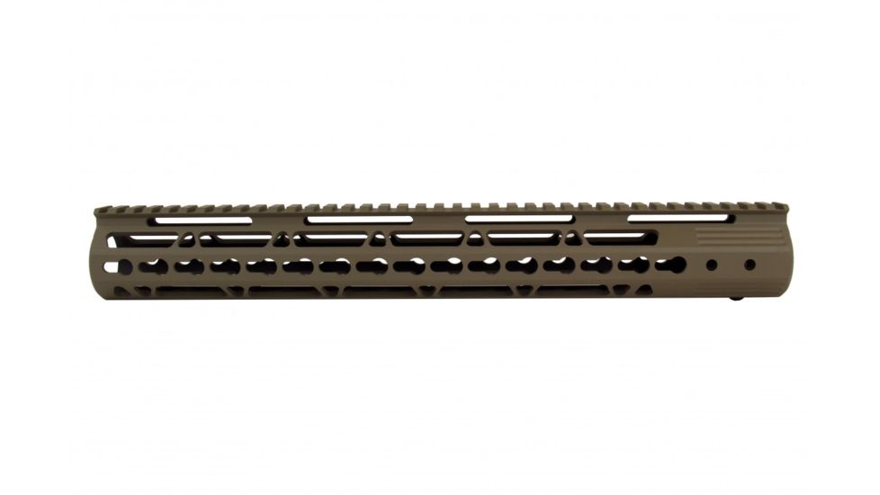 Tacfire AR15 Ultra Slim KeyMod Free Float Hand Guard w/Detachable Rails/Steel. Barrel Nut, Tan, 15in, HG09-T-15