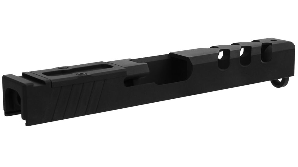 TacFire Glock 17 Slide, Gen3 w/ RMR Cut &amp; Cover Plate 9mm, 416R Steel, Cerakote Finish, Graphite Black, Small, GLKSL-17