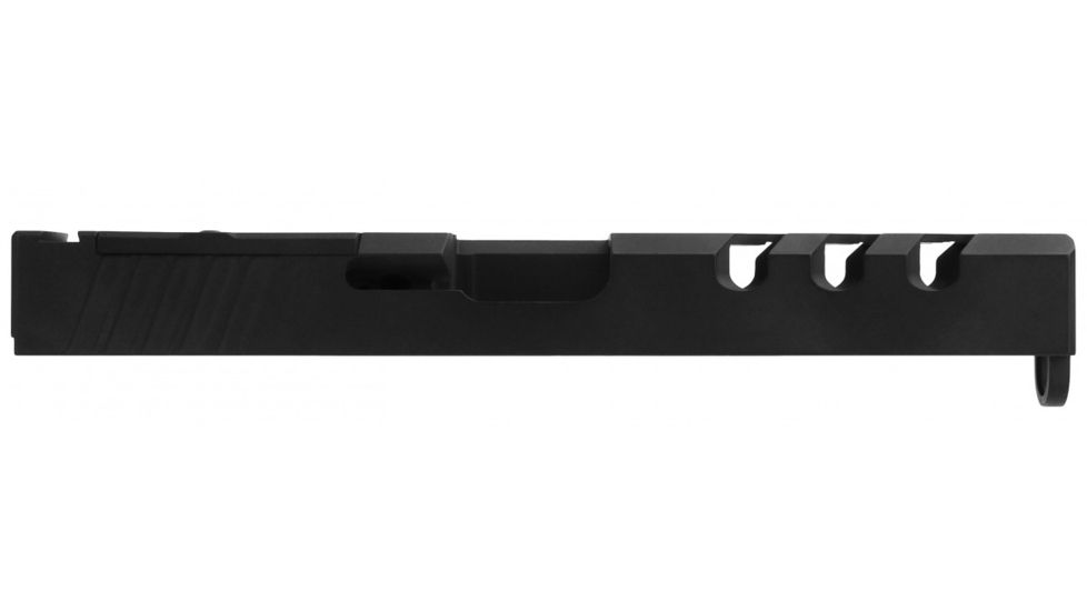 TacFire Glock 17 Slide, Gen3 w/ RMR Cut &amp; Cover Plate 9mm, 416R Steel, Cerakote Finish, Graphite Black, Small, GLKSL-17