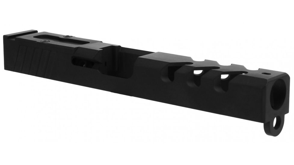 TacFire Glock 17 Slide, Gen3 w/ RMR Cut &amp; Cover Plate 9mm, 416R Steel, Cerakote Finish, Graphite Black, Small, GLKSL-17