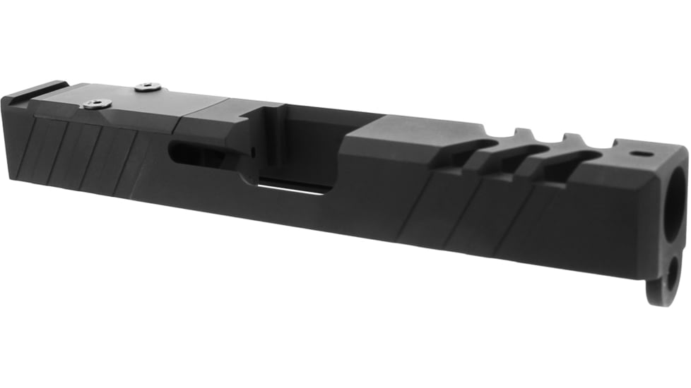 TacFire Glock 23 Gen 3 Replacement Pistol Slide w/Optics Cut &amp; Slide Ports, .40 S&amp;W, Graphite Black, Cerakote, Stainless Steel, GLKSL23-G2